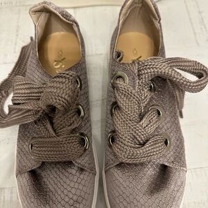 Yosi Samra Taupe Textured Sneakers
